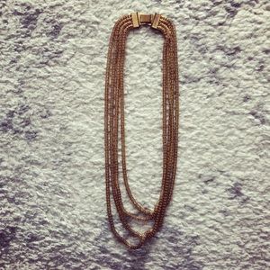 Vintage gold layered strand chain necklace